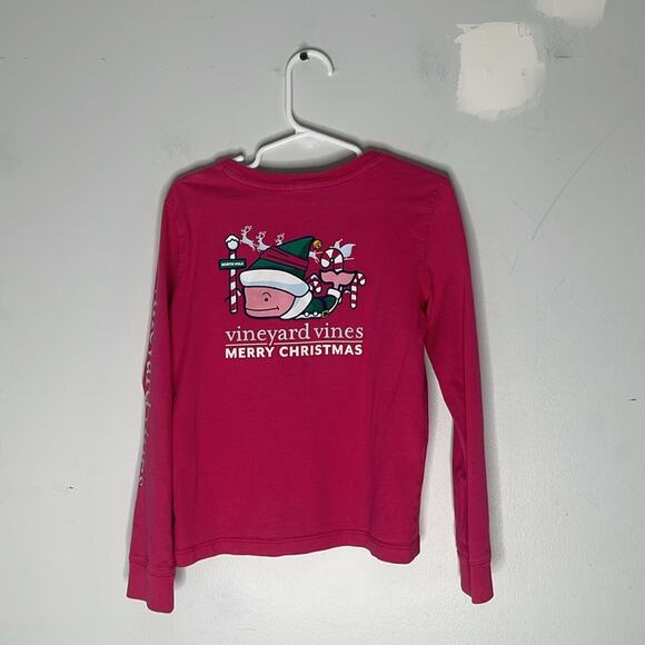 VINEYARD VINES Pink Cotton Holiday Christmas Theme Long Sleeve Crew Neck Top XS - Picture 8 of 8